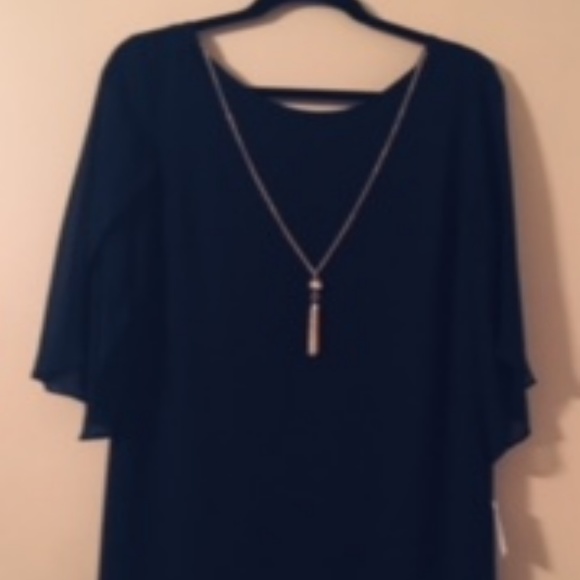 Dress Barn Dresses & Skirts - DressBarn Chain Chiffon Dress Navy Blue